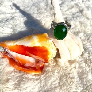 Raw emerald size 8 ring